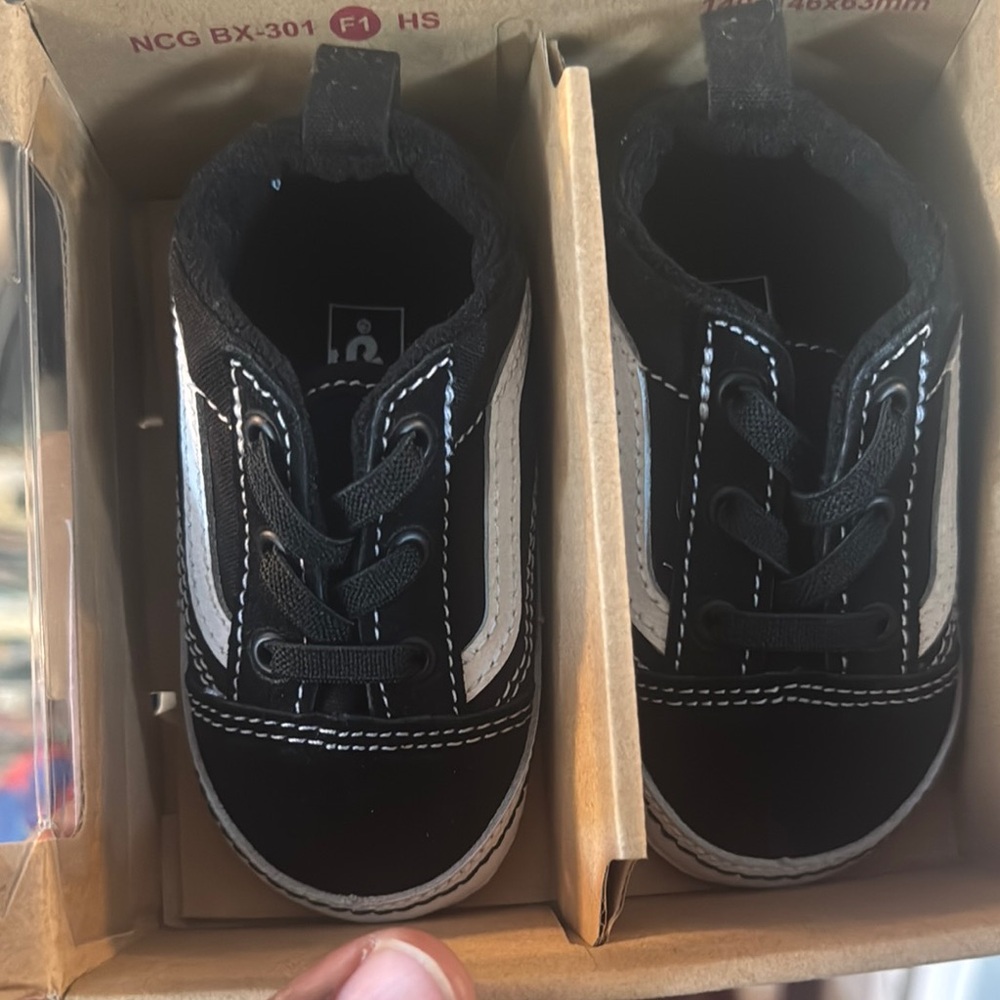 Vans Kids Black and White Sneakers